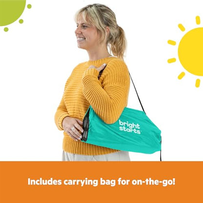 Bright Starts Pop 'N Sit Portable Booster, Indoor/Outdoor Use, Floor Seat with Feeding Tray, Teal, 6 Mos - 3 Yrs