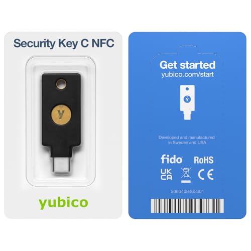 Yubico - Security Key C NFC - Black - Two-Factor authentication (2FA) Security Key, Connect via USB-C or NFC, FIDO U2F/FIDO2 Certified