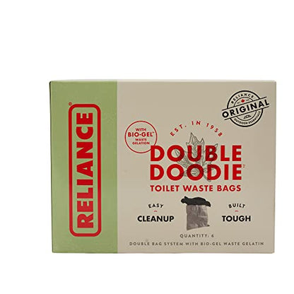 Reliance Products 2683-03 Double Doodie Toilet Waste Bags (6-Pack), Black