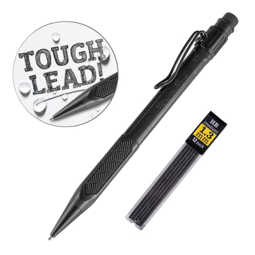 Rite in the Rain Weatherproof Mechanical Pencil, Black Barrel, 1.3mm Dark Lead, 12 lead refills (No. BK15)