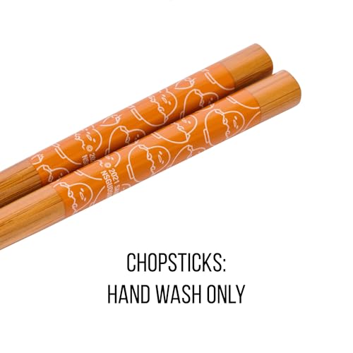 Silver Buffalo Sanrio Gudetama Lazy Egg Nissin Top Ramen Ceramic Ramen Bowl with Chopsticks | Microwave Safe Noodle Bowl, 20 Oz | Cute Gudetama Design | Perfect for Ramen & More