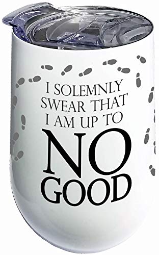 Spoontiques Harry Potter Stainless Steel Wine Tumbler, 16 Oz - Double Wall Insulated Drink Cup with Lid for Travel - Mischief Managed