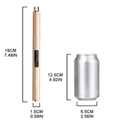 SUPRUS Electric Lighter Arc Windproof Flameless USB Rechargeable Lighter with Safety Lock for Candle BBQ Camping (Champagne Gold)