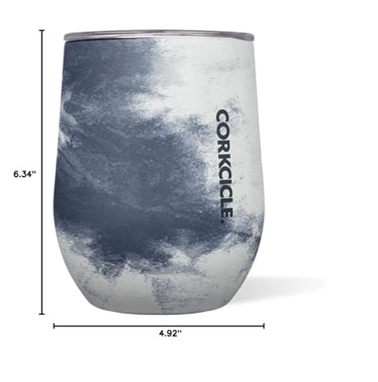 Corkcicle Disney 12 Ounce Triple Insulated Stainless Steel Stemless Travel Cup with Lid and Silicone Bottom for Hot and Cold Drinks, Mickey Tie Dye