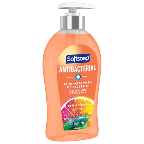 Softsoap 44571 Antibacterial Hand Soap, Crisp Clean, 11 1/4 oz Pump Bottle, 6/Carton