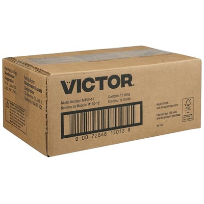 Victor Mouse Traps M150-12, Metal Pedal, Sustainably Sourced FSC Wood, Wooden Mouse Traps, 12 Medal Pedal Traps