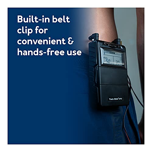 Roscoe Medical TENS Unit and EMS Muscle Stimulator, Twin Stim, OTC TENS Machine for Lower Back Pain Relief, Neck Pain, or Sciatica Relief, Clinical Strength Stim Machine