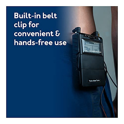 Roscoe Medical TENS Unit and EMS Muscle Stimulator, Twin Stim, OTC TENS Machine for Lower Back Pain Relief, Neck Pain, or Sciatica Relief, Clinical Strength Stim Machine