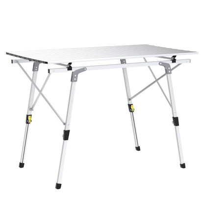 CampLand Aluminum Table Height Adjustable Folding Table Camping Outdoor Lightweight for Camping, Beach, Backyards, BBQ, Party