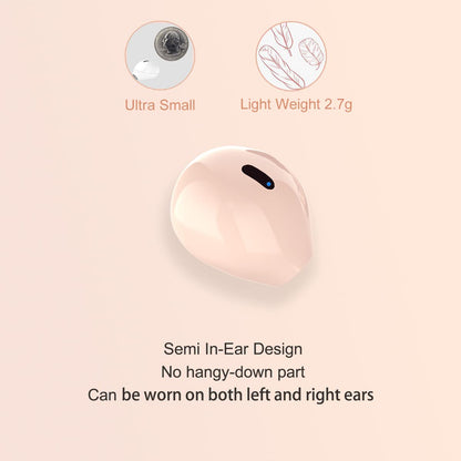 eleror Invisible Earbuds Bluetooth Mini Size, Wireless Earpiece Semi-in-Ear Ear Buds for Small Ear with Clear Sound, Comfortable Fit for Work, Home, Outworks