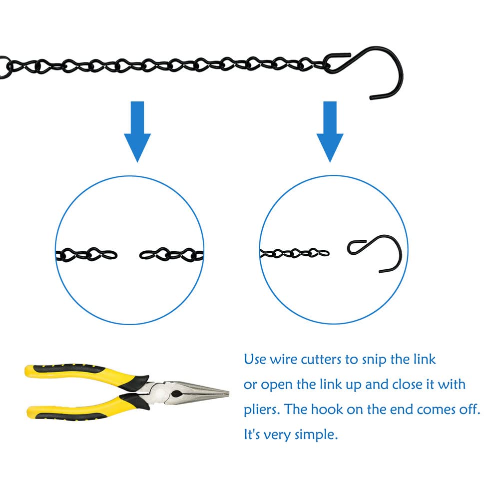 YINGFENG 10 Pack 9.5 Inch Black Hanging Chains, Garden Plant Hangers for Hanging Bird Feeders, Billboards, Chalkboards, Basket, Planters, Lanterns, Wind Chimes and Decorative Ornaments Etc.