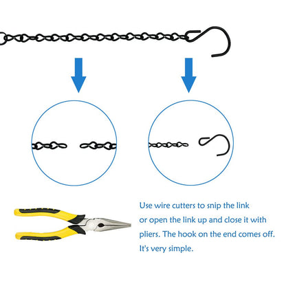 YINGFENG 10 Pack 9.5 Inch Black Hanging Chains, Garden Plant Hangers for Hanging Bird Feeders, Billboards, Chalkboards, Basket, Planters, Lanterns, Wind Chimes and Decorative Ornaments Etc.