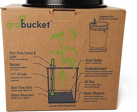 GroBucket Garden Kit (3PK) self-watering sub-irrigated Planter Insert. Turn Any Bucket into a self-watering Container Garden. Create an Indoor or Outdoor, Space Saving and Portable Garden in Minutes.