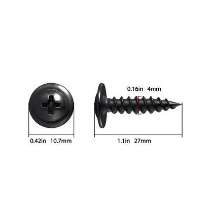 Wensilon (250 pcs)#8×1" Black Truss Head Wood Screws Quick Metal Self Tapping Zinc Oxide