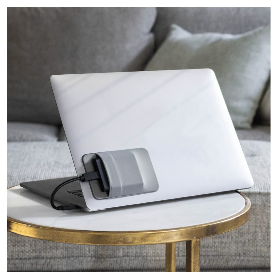 Slipdrive - Portable Hard Drive Sleeve for Laptop - SSD Solid State Drive - Reusable Adhesive - 5” x 3.2” Stick on External Hard Drive Carrying Case - Travel Pocket Pouch (Small, Gray)