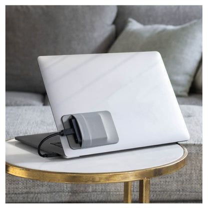 Slipdrive - Portable Hard Drive Sleeve for Laptop - SSD Solid State Drive - Reusable Adhesive - 5” x 3.2” Stick on External Hard Drive Carrying Case - Travel Pocket Pouch (Small, Gray)