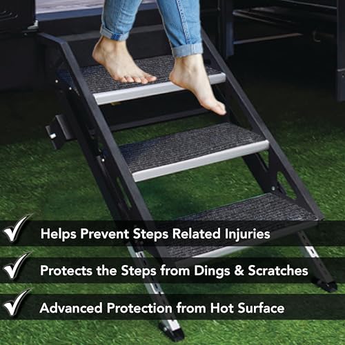 Trailersphere RUGUP RV Non-Slip Step Rugs for Lippert and MORryde Steps (2 Pack)