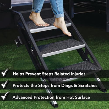 Trailersphere RUGUP RV Non-Slip Step Rugs for Lippert and MORryde Steps (2 Pack)