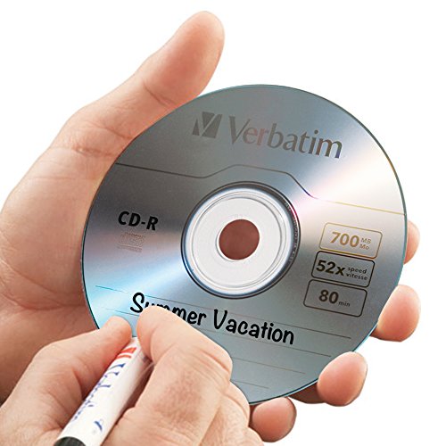 Verbatim CD-R Blank Discs 700MB 80-Minutes 52X Recordable Disc for Data and Music- 10 Pack,Blue