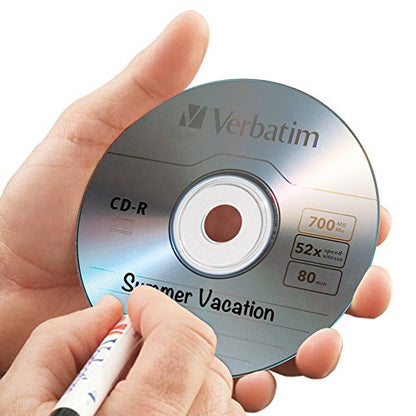 Verbatim CD-R Blank Discs 700MB 80-Minutes 52X Recordable Disc for Data and Music- 10 Pack,Blue