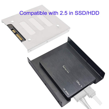 SSD HDD Holder 2.5 to 3.5 Mounting Bracket Hard Drive Adapter (2 Pack) (Black)
