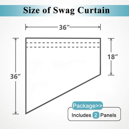 RYB HOME Short Kitchen Valances and Curtain Set, Privacy White Linen Swag Curtains, Semi Sheer Bathroom Tiers for Small Windows, 36 x 36 inch, 1 Pair