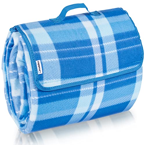 Scuddles Picnic Outdoor Blanket Park Blanket Beach Mat for Camping on Grass Oversized Seats 4 Adults Water Resistant Picnic Mat