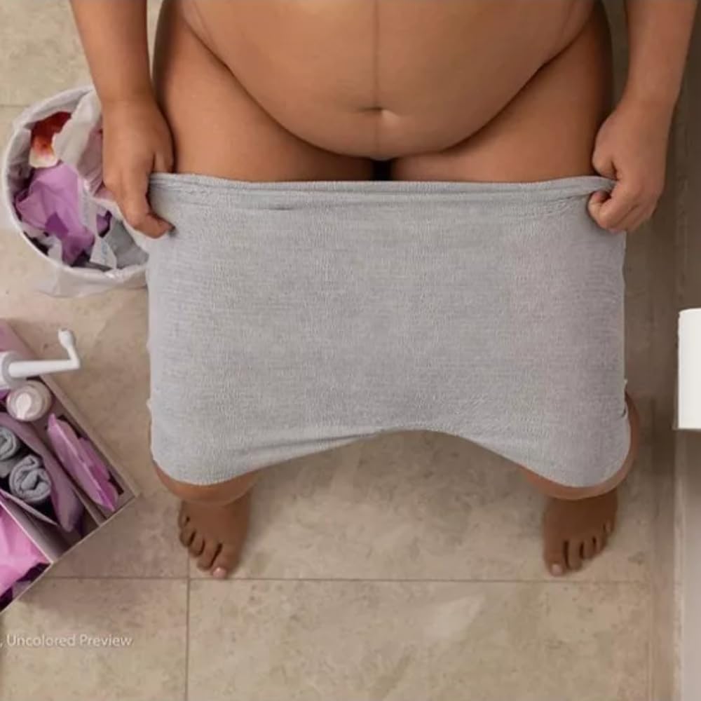 Frida Mom Women's Postpartum Underwear, Disposable Boyshort Underwear, Seamless with Stretchy Support, Postpartum Essentials, Size Regular (Waist 28"-42" Stretched), 8 Count, Grey