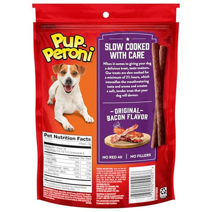 Pup-Peroni Dog Treats, Original Bacon Flavor, 5.6 Ounce (Pack of 8), Made with Real Bacon
