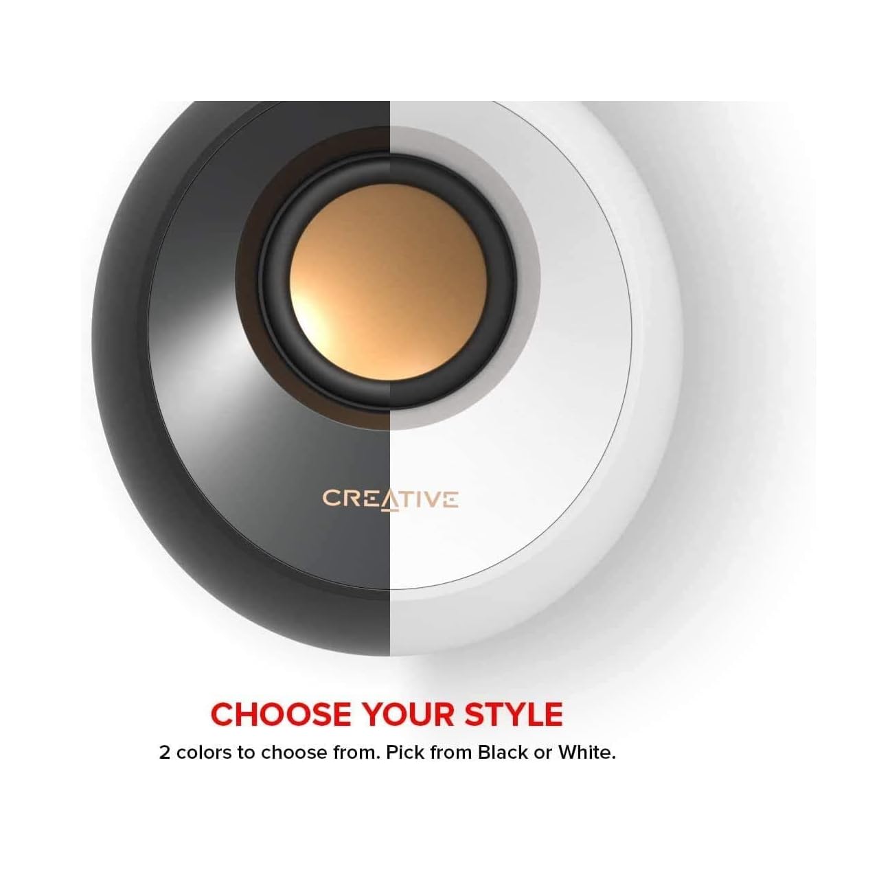 Creative Pebble 2.0 USB-Powered Desktop Speakers with Far-Field Drivers and Passive Radiators for Pcs and Laptops (Black)