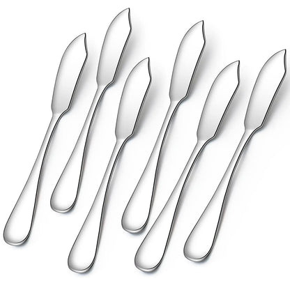AOOSY Butter Knife, Cheese Knife, Dover Sole Breakfast Kippers, Cute Mini 5.91 inches Stainless Steel Kitchen Knives for Butter Sandwiches Cheese Breakfast,Packs Of 6