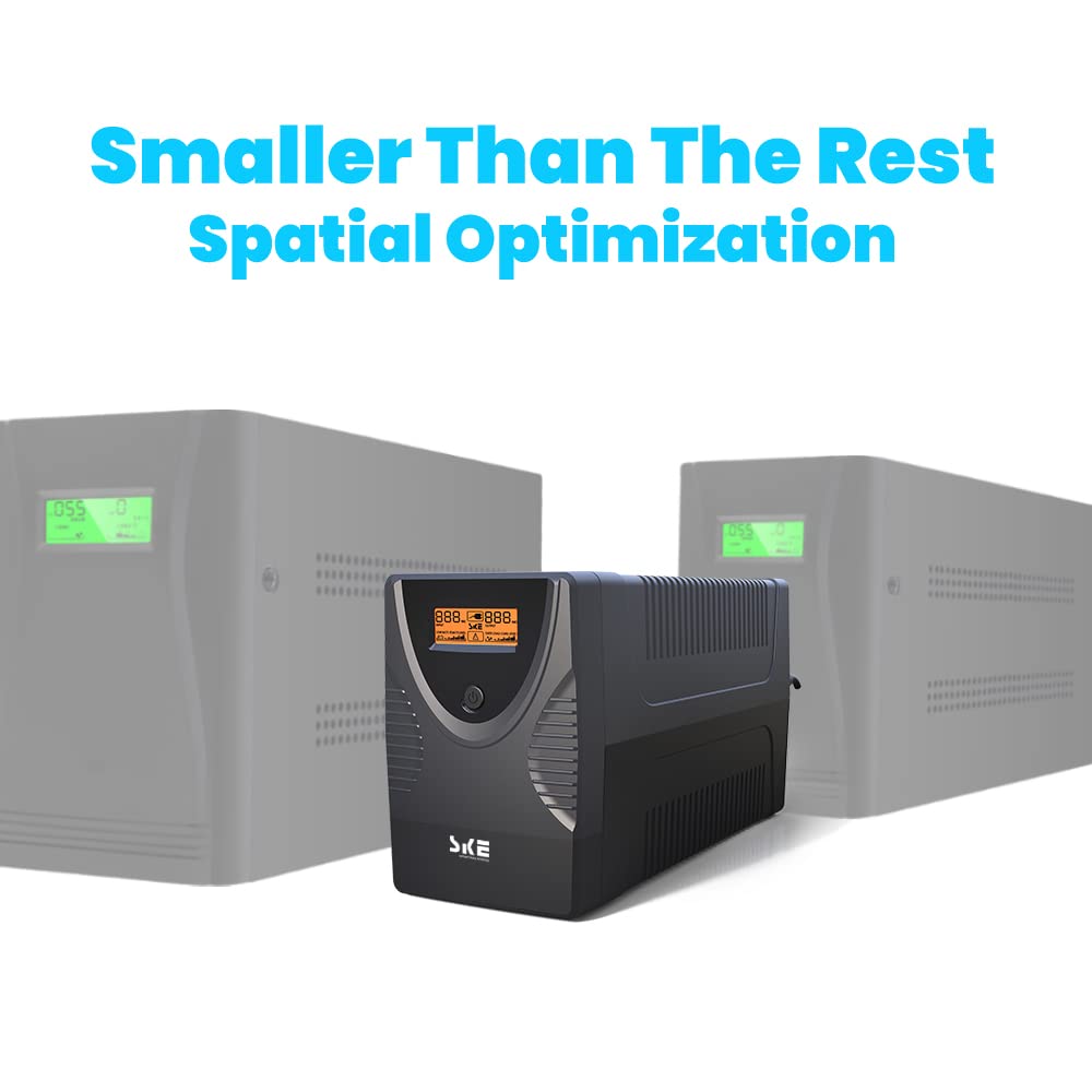 Ups Battery Backup and Surge Protector 1250VA/720W,Computer Uninterruptible Power Supply Units,Battery Backup Intelligent LCD,SKE Back UPS,Uninterruptible Power Supply,Battery Backup for Computer SKE