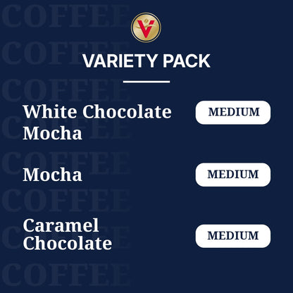 Victor Allen's Coffee Mocha Variety Pack (White Chocolate, Mocha, Chocolate Caramel), 32 Count, Single Serve Coffee Pods for Keurig K-Cup Brewers