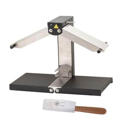 BRON COUCKE - Commercial Raclette Cheese Melter "Brézière" Basalte- Traditional French Raclette For Quarter Wheel – 4-Person - Adjustable Heating Rods - Foldable - Safety Switch - 110V