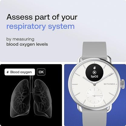 Withings ScanWatch 2 - Hybrid Smart Watch, Heart Rate Monitoring, Fitness Tracker, Cycle Tracker, Sleep Monitoring, GPS Tracker, 30-Day Battery Life, Android & Apple Compatible, HSA/FSA