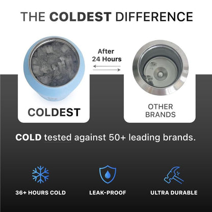 Coldest Insulated Water Bottle with Straw Lid - Stainless Steel Metal Insulated Bottle for Men & Women (Matte Black, 21 oz)