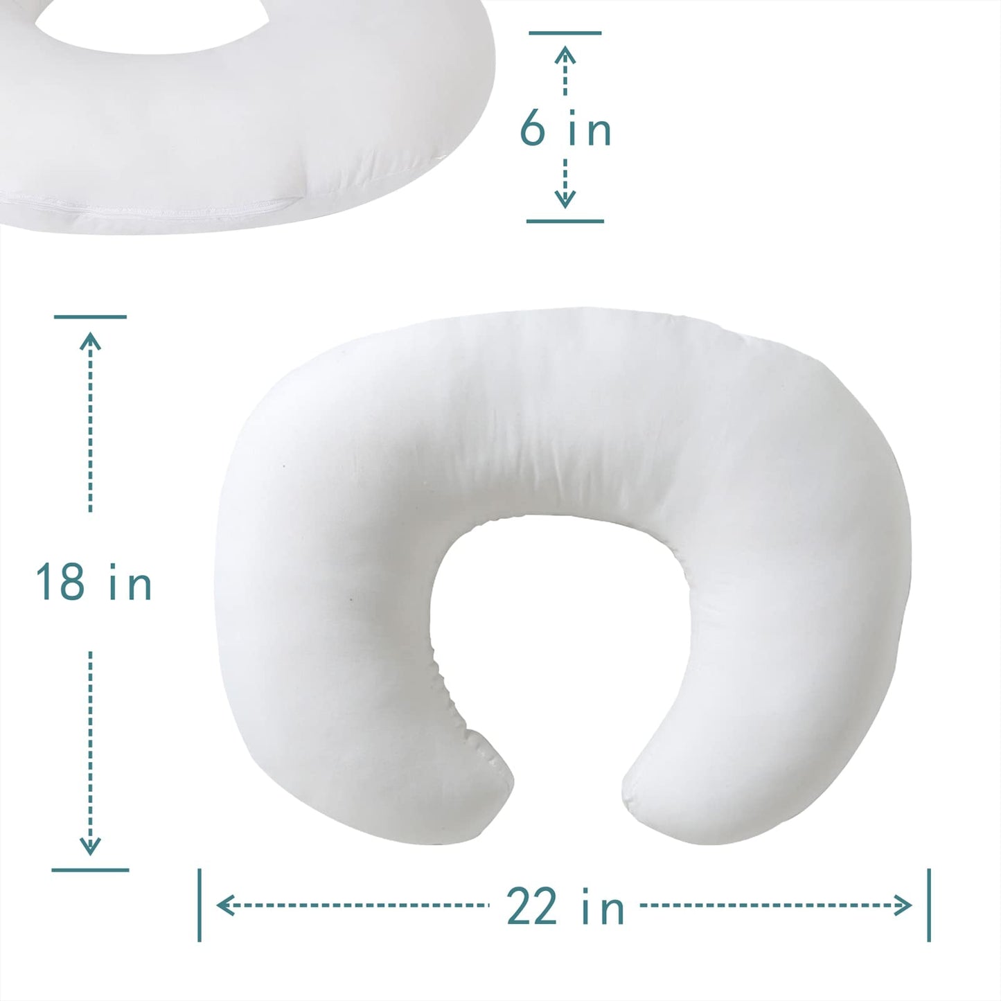 QUENESS Nursing Pillow and Positioner, Breastfeeding, Bottle Feeding, Baby Sitting Support, Tummy Time Support for Baby Boys and Girls, Propping Baby Pillow (Naked Pillow)
