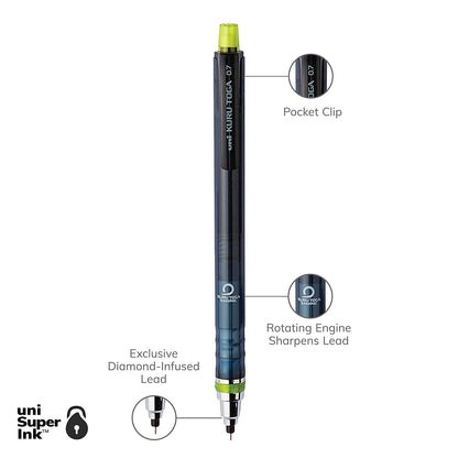 uni-ball Kuru Toga Mechanical Pencil with 0.7 mm Lead Refills & Pencil Erasers, HB #2