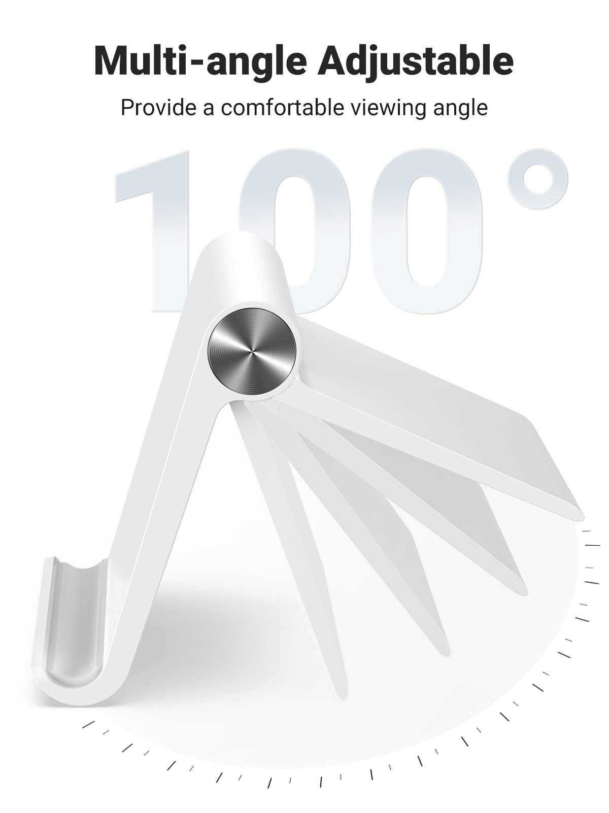 UGREEN Tablet Stand Holder Adjustable Portable Desktop Dock Office Compatible with iPad Pro 11 9.7 10.5 Air Mini 5 4 3 2 iPhone 17 16 15 14 13 12 White