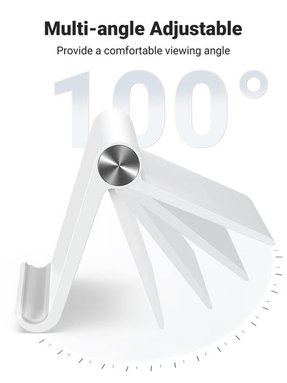 UGREEN Tablet Stand Holder Adjustable Portable Desktop Dock Office Compatible with iPad Pro 11 9.7 10.5 Air Mini 5 4 3 2 iPhone 17 16 15 14 13 12 White