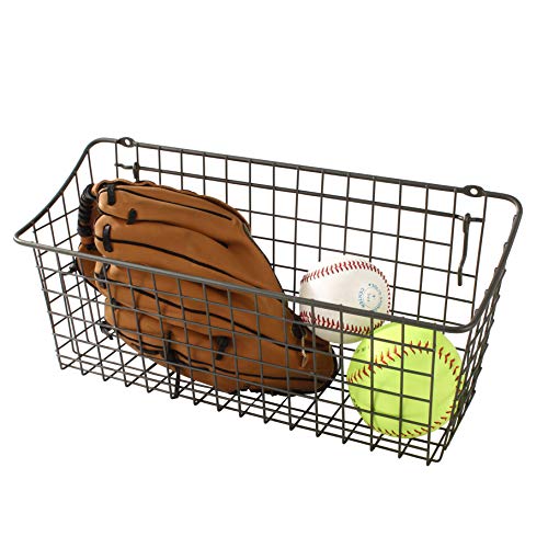 Spectrum Pegboard & Wall Mount Wire Basket Extra Large (Industrial Gray) - Storage & Organizer for Garage, Tools, Shed, Home, Work Bench, Crafts, & More