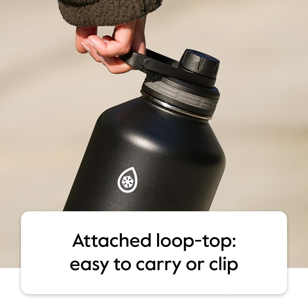 ThermoFlask Kids Bottle with Straw Lid - Durable & Dishwasher-Safe Water Bottles & Lids - Leak-Proof Bottle Lid Design - Reusable Water Bottles for Everyday Use - 16 oz, Red/Blue (2 Pack)