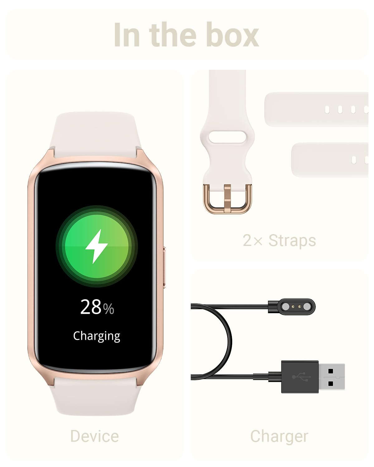 Amzhero Health Fitness Tracker with 24/7 Heart Rate, Blood Oxygen, Blood Pressure, Sleep Tracker, 5ATM Waterproof Activity Trackers with Step Tracker, Pedometer (S & L Bands Included)