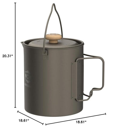Bestargot Titanium Pot 750ml, Portable French Press | Ultralight Camping Pot for Coffee, Cooking & Survival | Compatible with Camp Stoves