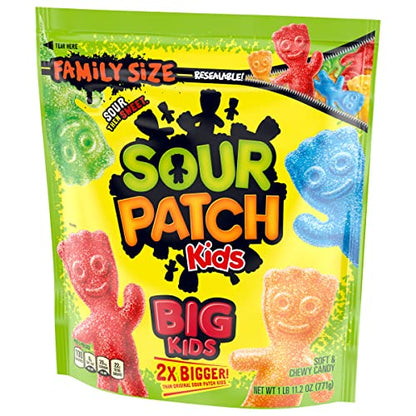 SOUR PATCH KIDS Big Kids Soft & Chewy Candy, Family Size, Bulk Candy, 1.7 lb
