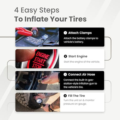 VIAIR 300P - 30033 Tire Inflator Portable Offroad Air Compressor for Truck & SUV, 12V On/Off Road Tire Pump Air Compressor Portable Heavy Duty 150 PSI