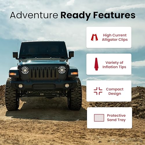 VIAIR 300P - 30033 Tire Inflator Portable Offroad Air Compressor for Truck & SUV, 12V On/Off Road Tire Pump Air Compressor Portable Heavy Duty 150 PSI