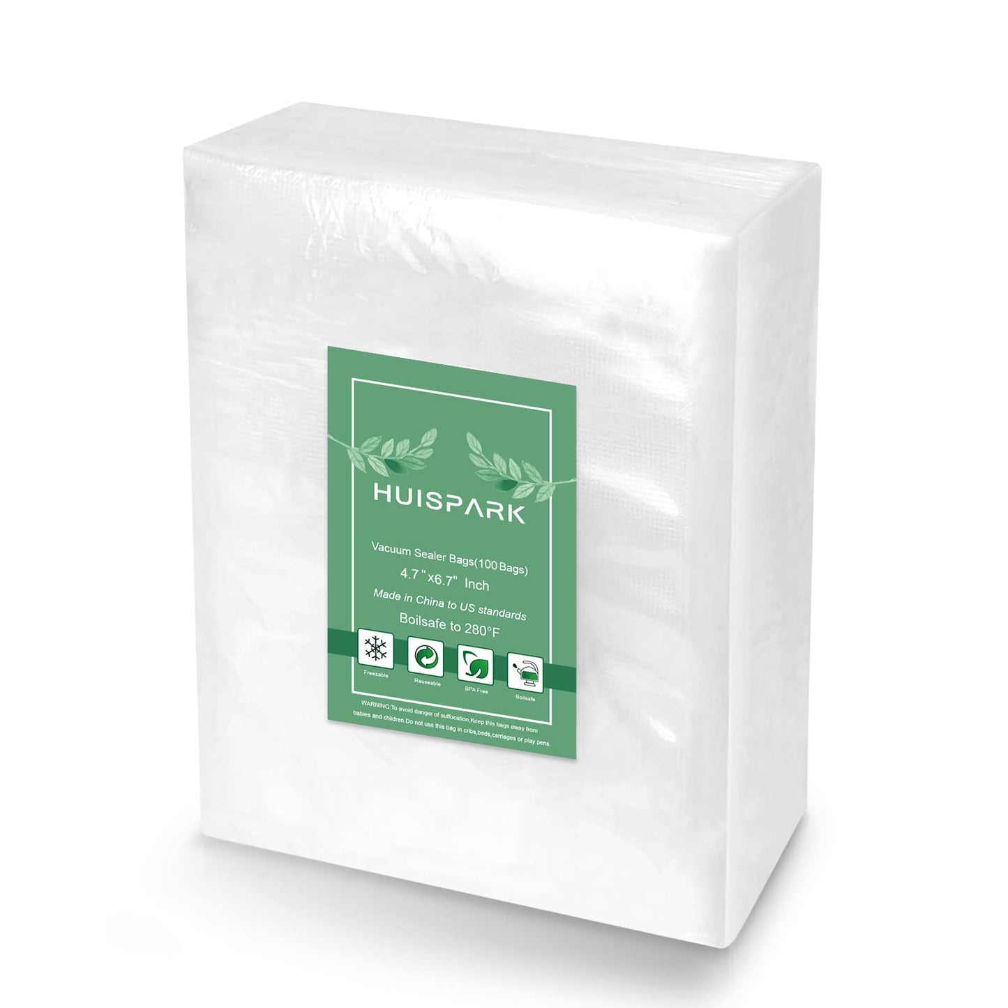 Vacuum Sealer Bags, Food Vacuum Sealer Bag, 100Pcs 4.7" x 6.7" Smell Proof Bags, Heavy Duty, Puncture Prevention, Boilsafe, Freezable, BPA Free, Commercial Grade, Fit Airtight Food Storage Sous Vide