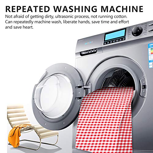 Three Donkeys Machine Washable Extra Large Picnic & Beach Blanket Handy Mat Plus Thick Dual Layers Sandproof Waterproof Padding Portable for the Family, Friends, Kids, 79"x79" (Red and white)