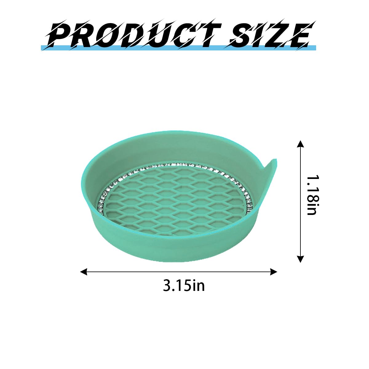 zipelo Bling Car Cup Coaster, 4 Pack Universal Vehicle Anti-Slip Cup Holder Insert Coasters, Crystal Rhinestone Silicone Shockproof Drink Mat, Car Interior Accessories (Mint Green)